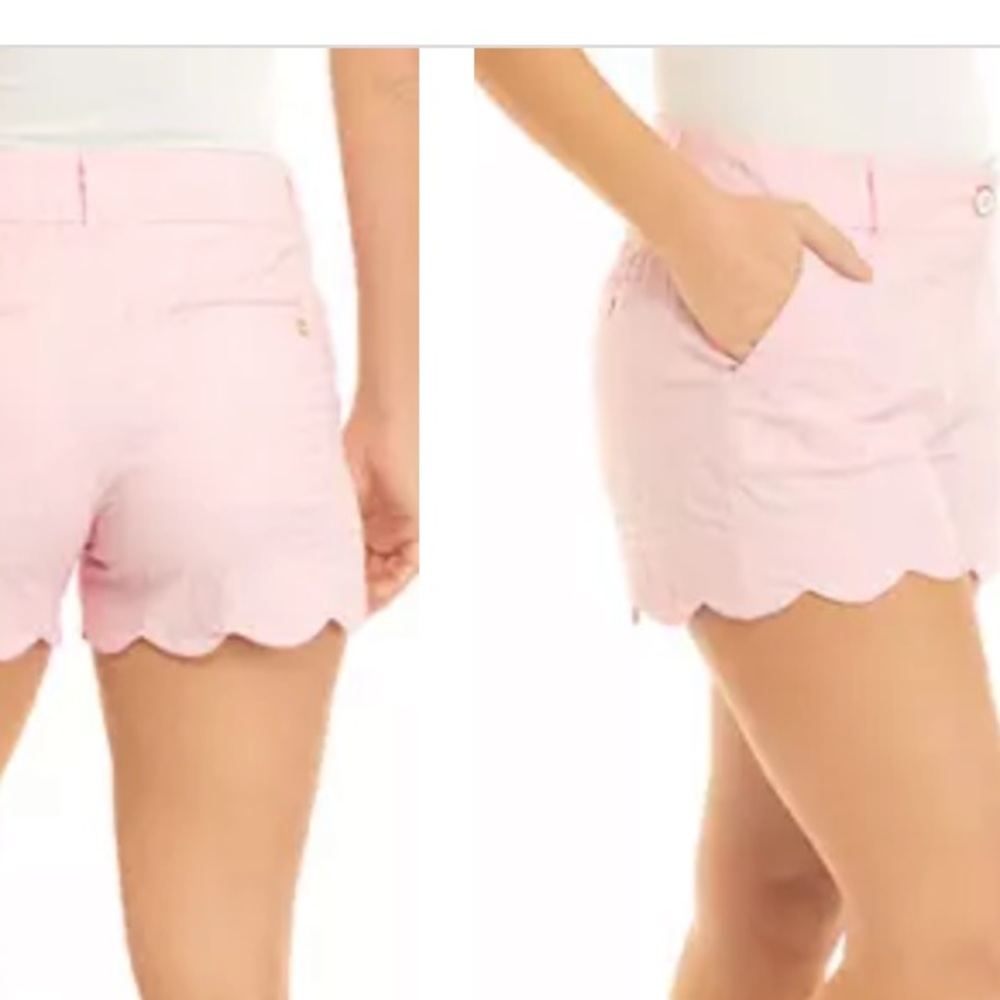 Crown & Ivy Women's Textured Scalloped Shelby Shorts Pink - Picture 3 of 8